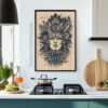 Free Intricate Boho Goddess Line Art Printable Wall Art (portrait)