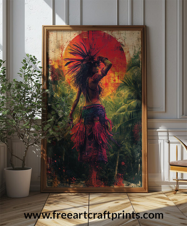 Free Tribal Boho Warrior Goddess Printable Wall Art (portrait)