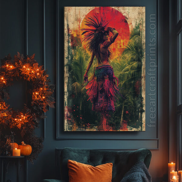 Free Tribal Boho Warrior Goddess Printable Wall Art (portrait)