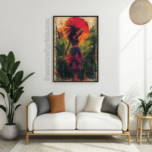 Free Tribal Boho Warrior Goddess Printable Wall Art (portrait)