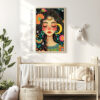 Free Boho Moon Goddess Colourful Printable Wall Art (portrait)