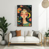 Free Boho Moon Goddess Colourful Printable Wall Art (portrait)