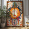 Free Vibrant Sun Goddess Boho Printable Wall Art (portrait)