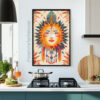 Free Vibrant Sun Goddess Boho Printable Wall Art (portrait)