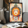 Free Vibrant Sun Goddess Boho Printable Wall Art (portrait)