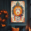 Free Vibrant Sun Goddess Boho Printable Wall Art (portrait)