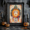 Free Vibrant Sun Goddess Boho Printable Wall Art (portrait)