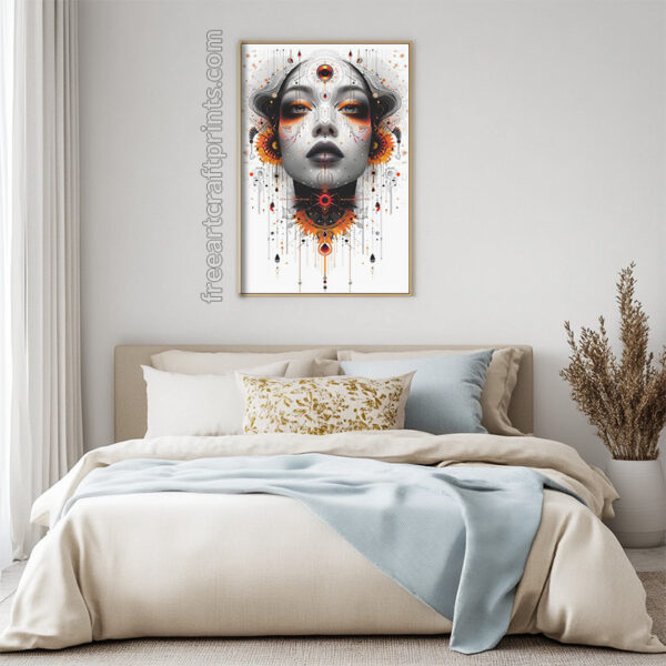 Free Futuristic Boho Goddess Abstract Printable Wall Art (portrait)