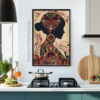 Free Boho Silhouette Patterned Goddess Printable Wall Art (portrait)