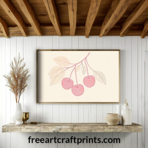 Boho Cherries Printable Poster