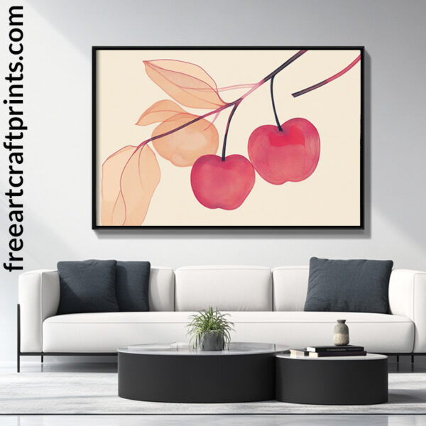 Boho Cherries Printable Poster