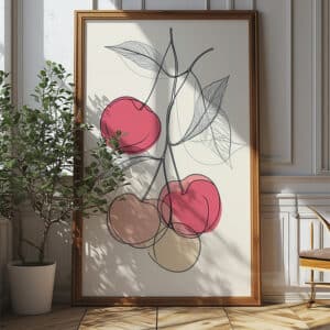 Boho Cherries Printable Wall Art