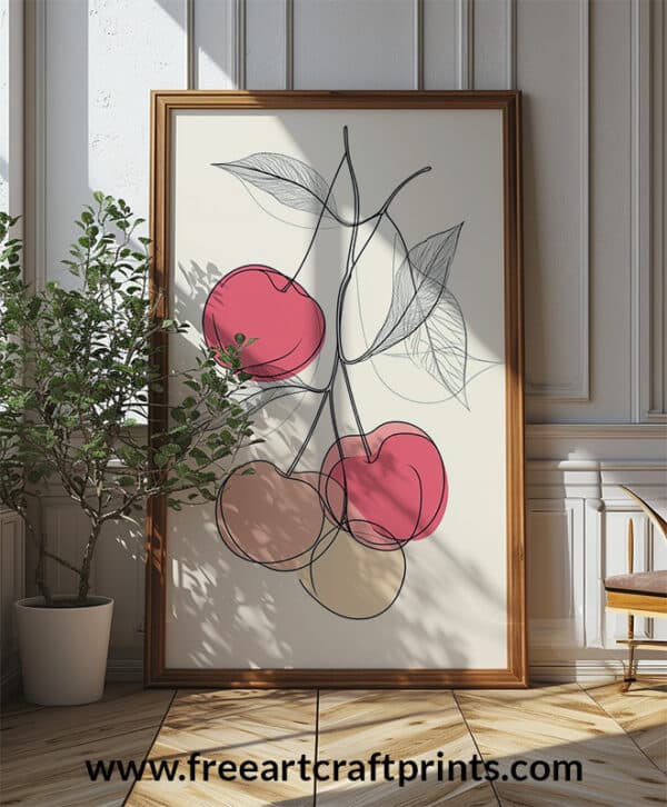 Boho Cherries Printable Wall Art