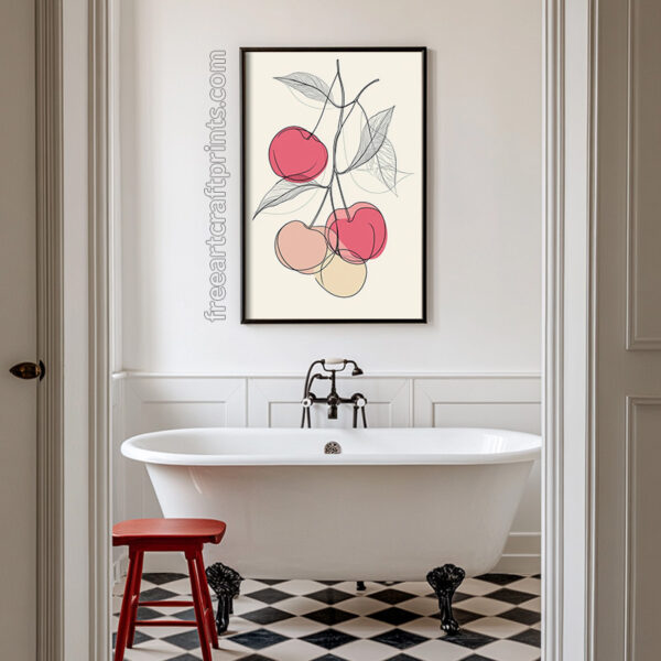 Boho Cherries Printable Wall Art