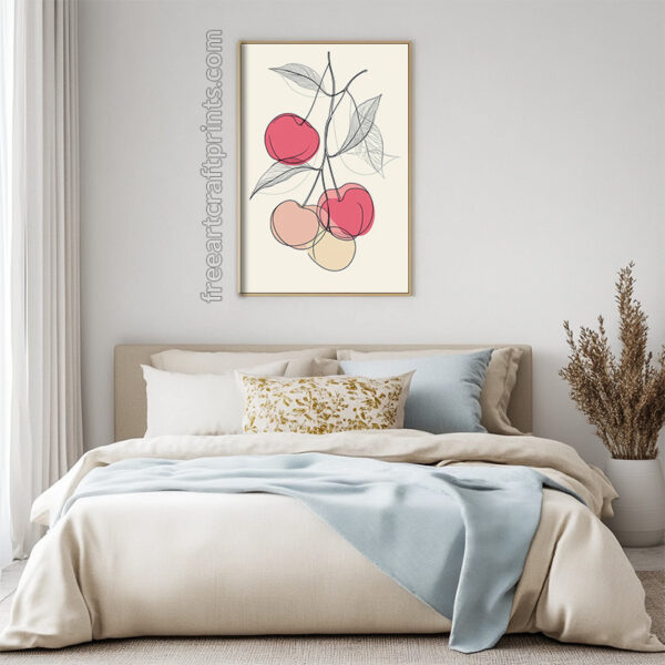 Boho Cherries Printable Wall Art