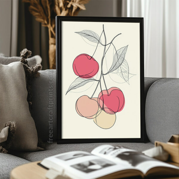 Boho Cherries Printable Wall Art