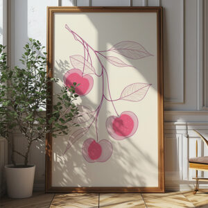 Boho Cherries Poster