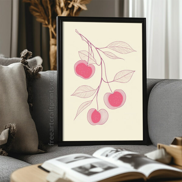 Boho Cherries Poster