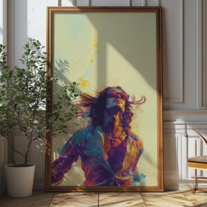 Free Vibrant Boho Man Retro Vibes Printable Wall Art (portrait)