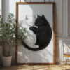 Cat Yin Yang Wall Art