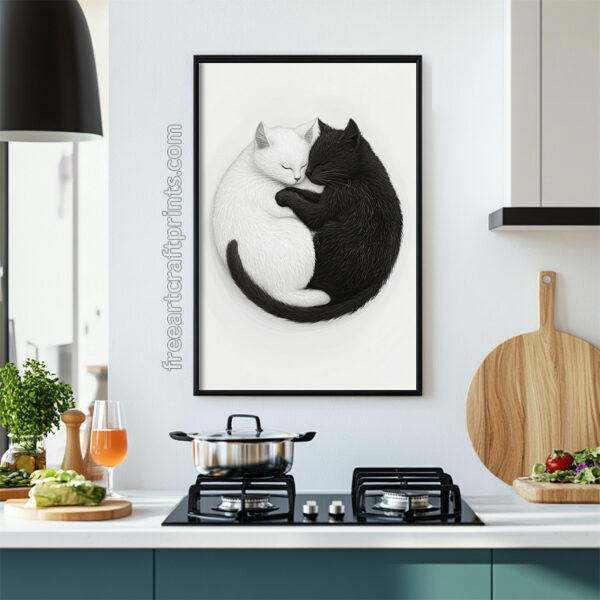 Cat Yin Yang Wall Art