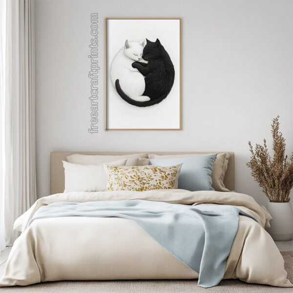 Cat Yin Yang Wall Art