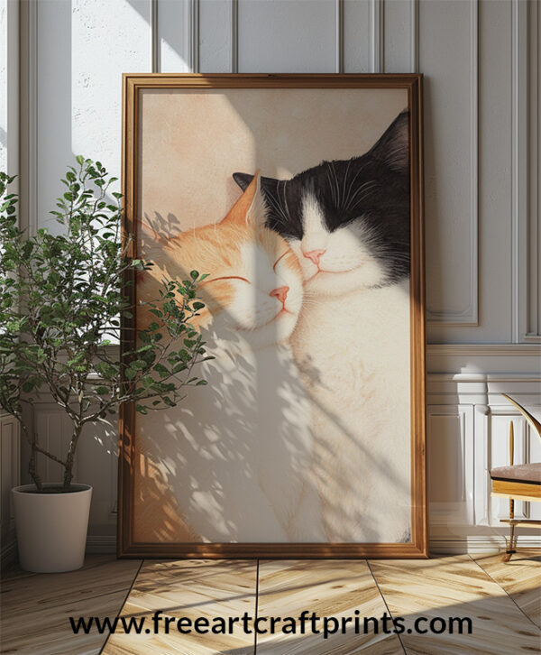 Cuddling Cats Wall Art