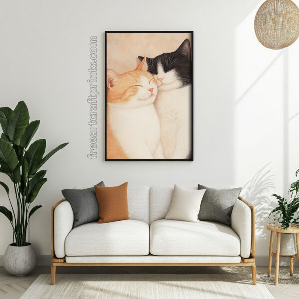 Cuddling Cats Wall Art