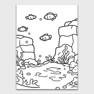 Simple Aquarium Colouring Page