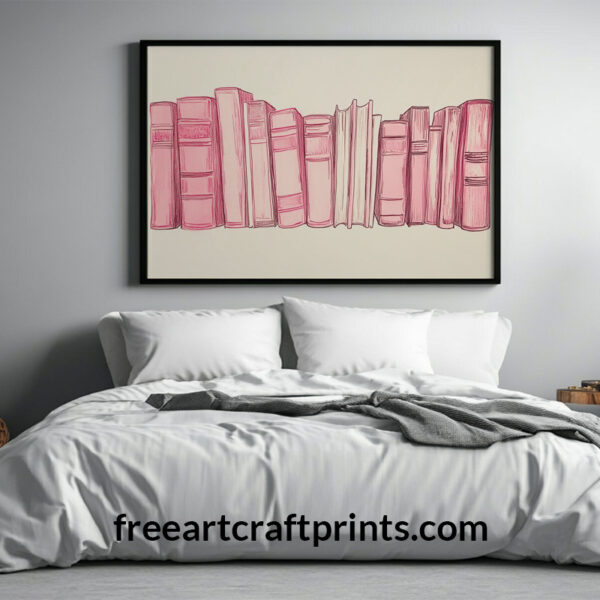 Preppy Pink Book Wall Art