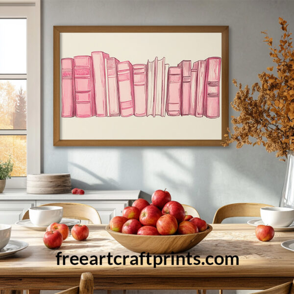 Preppy Pink Book Wall Art