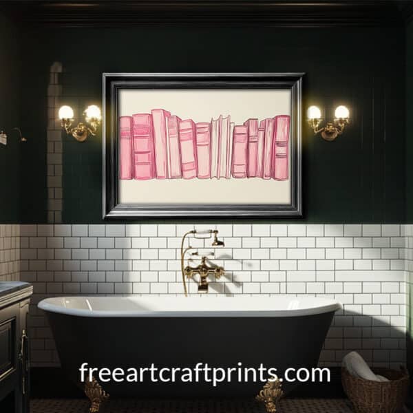 Preppy Pink Book Wall Art