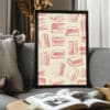 Pretty Pink Preppy Dormcore Boho Books Wall Art