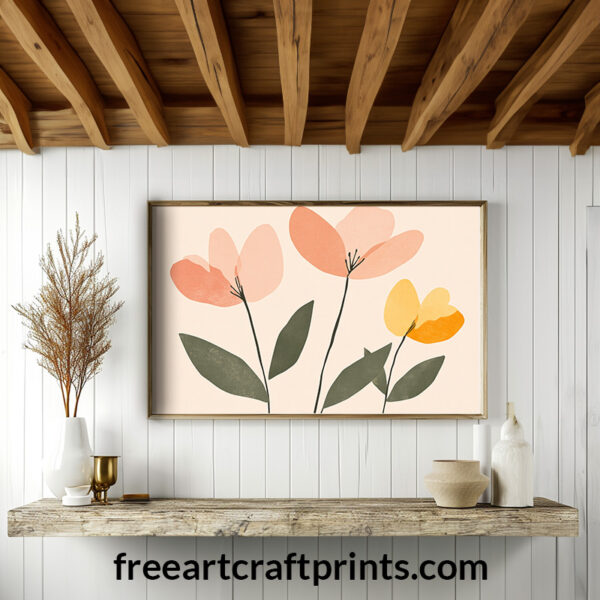 Soft Boho Flower Wall Art