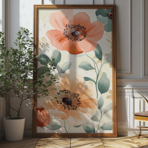 Soft Boho Poppies Poster