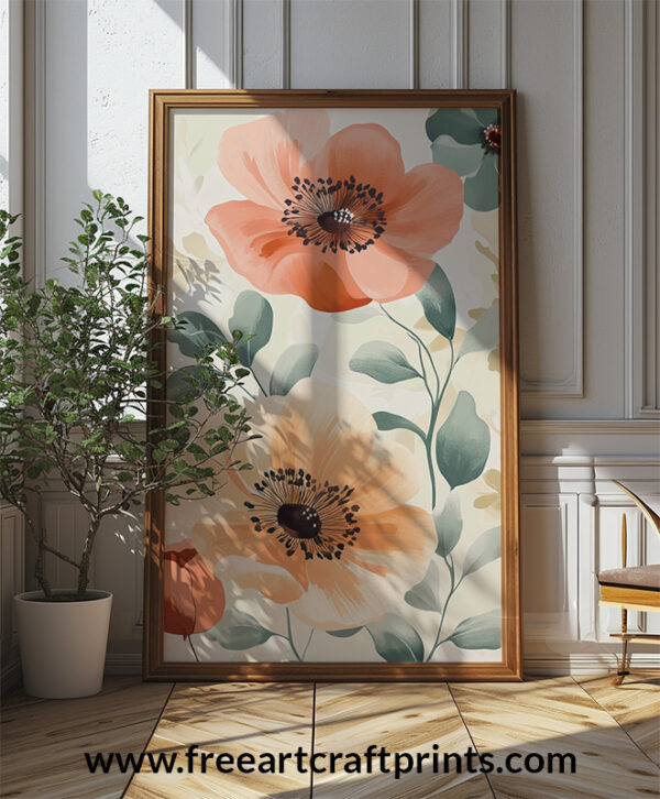 Soft Boho Poppies Poster