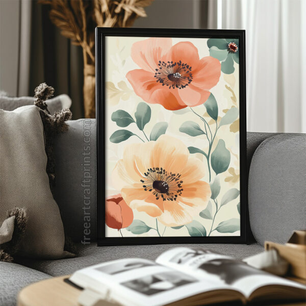 Soft Boho Poppies Poster