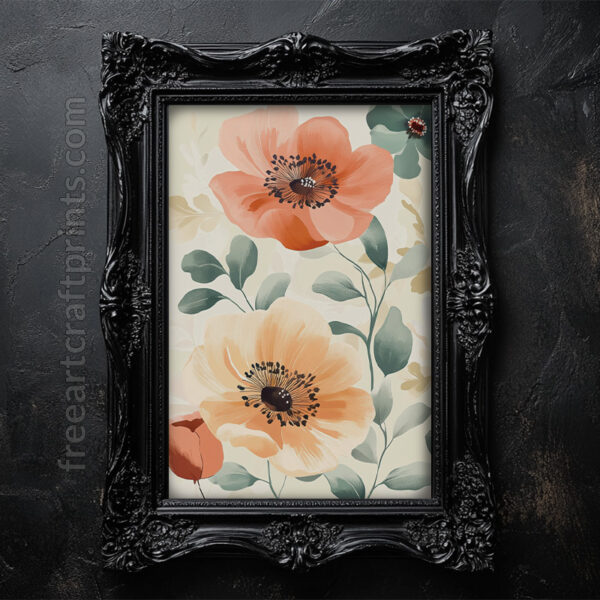 Soft Boho Poppies Poster