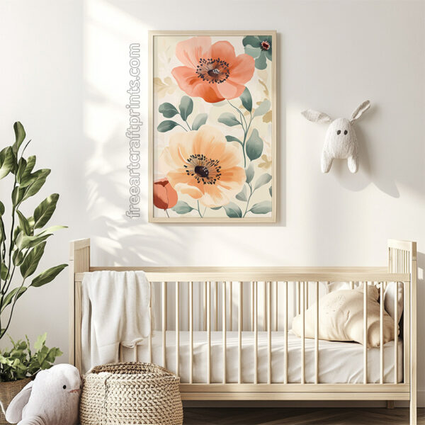 Soft Boho Poppies Poster