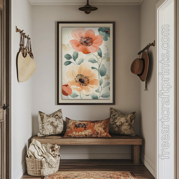 Soft Boho Poppies Poster