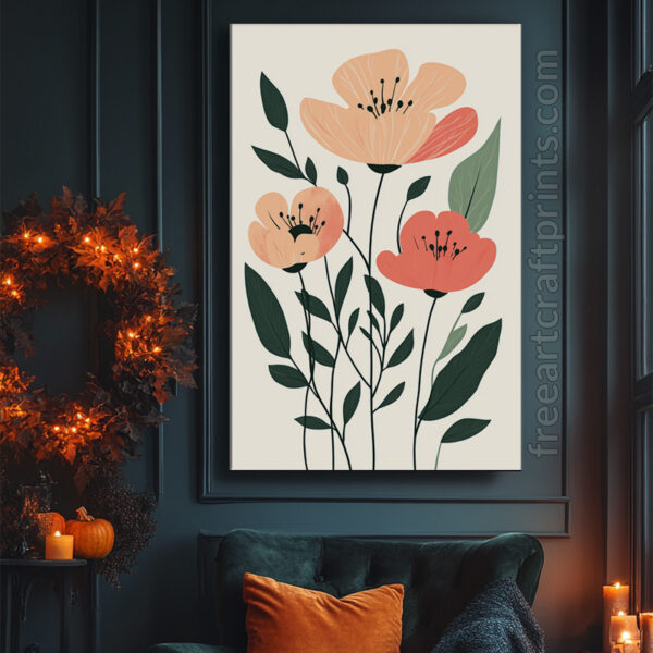 Beautiful Boho Floral Wall Art