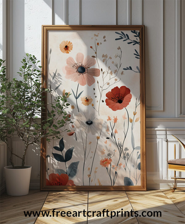 Pretty Boho Flowers Wall Art