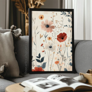 Pretty Boho Flowers Wall Art