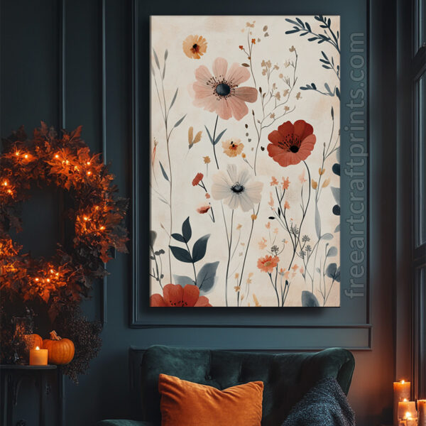 Pretty Boho Flowers Wall Art