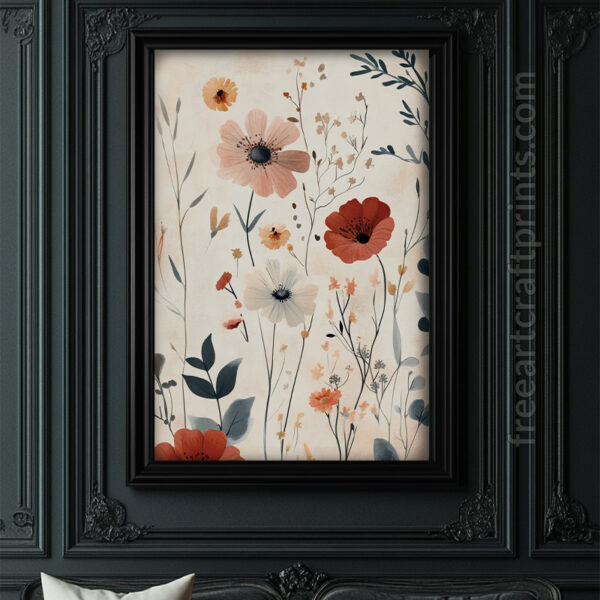 Pretty Boho Flowers Wall Art