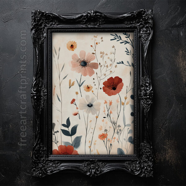 Pretty Boho Flowers Wall Art