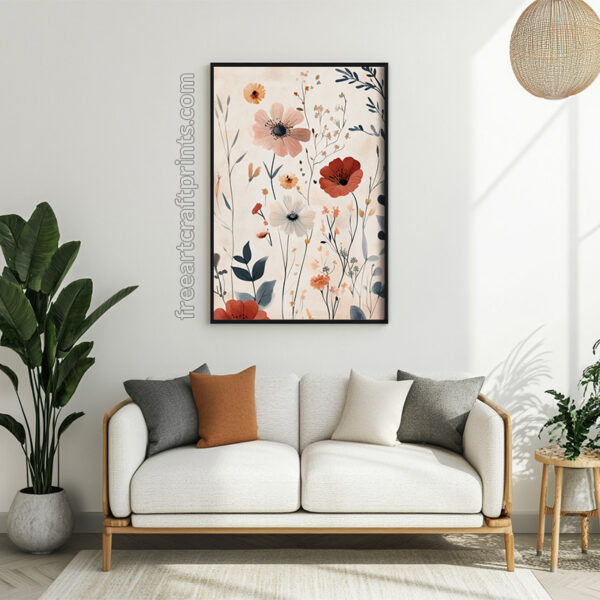 Pretty Boho Flowers Wall Art