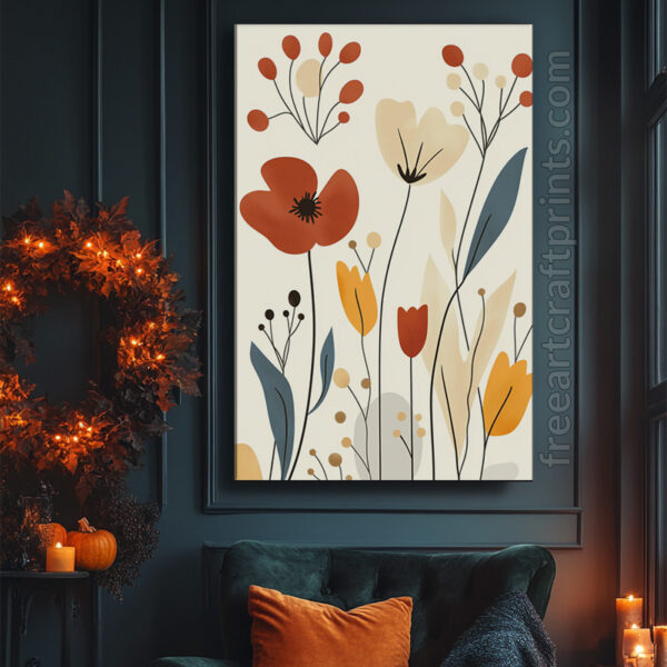 Delicate Boho Flower Wall Art