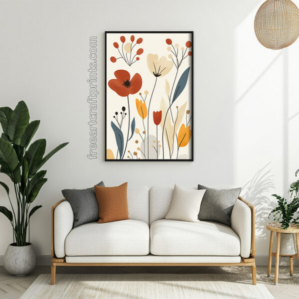 Delicate Boho Flower Wall Art