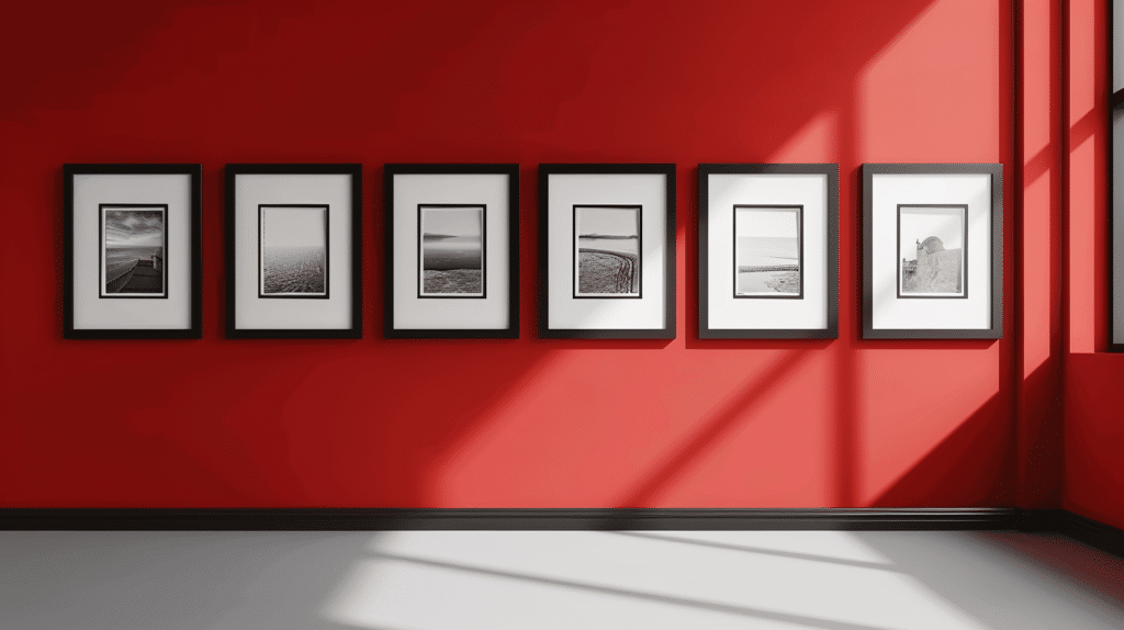 Dare To Be Bold: Decorating With Black And White Art On Red Walls